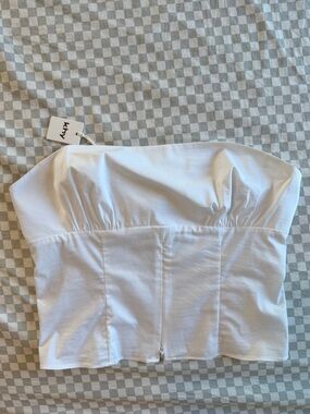 KHY Poplin Tube Top White NEW Medium White Cotton